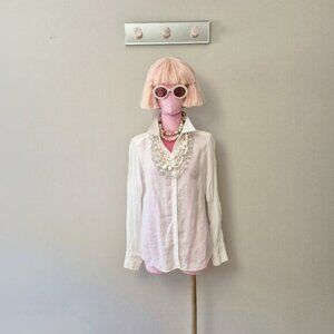 EUC Esprit white off-white linen blouse XS